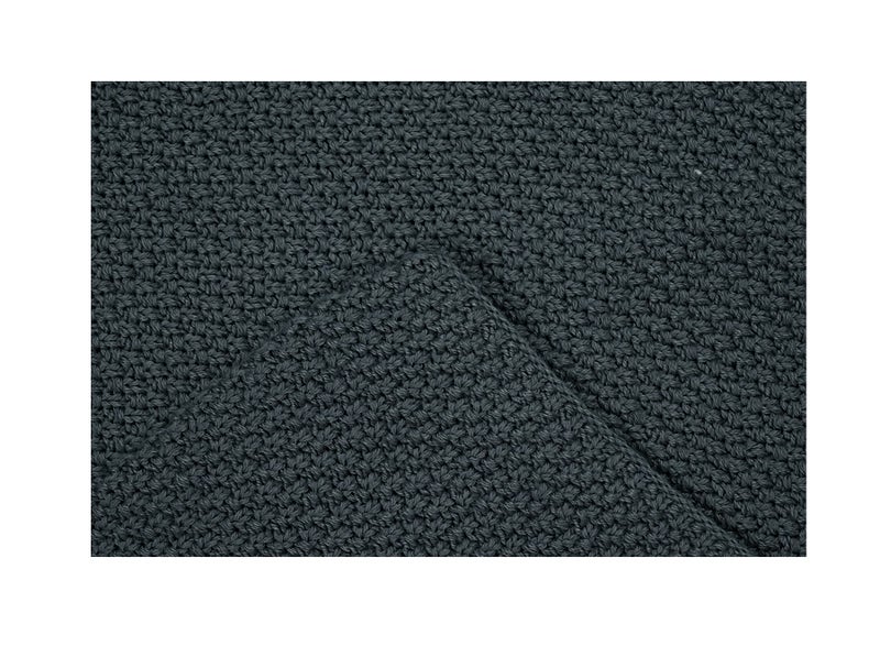 Ambrosia 130 x 160 cm Linear Cotton Knitted Throw Blanket in Charcoal Grey Luxurious 400GSM Textured Couch Cover for Sofa Bed Travel and Boho Home Decor - Image 3